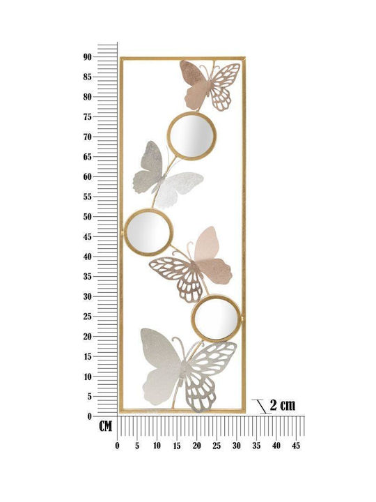 Mauro F Wall Decor Gold Made of Metal 90x2x31cm