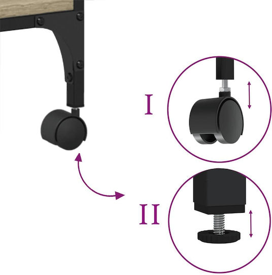 Printer Stand 3 Levels Sonoma Oak 50x41x75 H Hevox Wood Brown