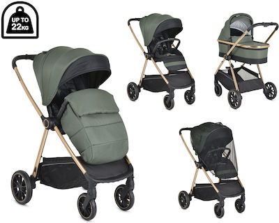 Cangaroo Hydra Adjustable 3 in 1 Baby Stroller Suitable for Newborn Green