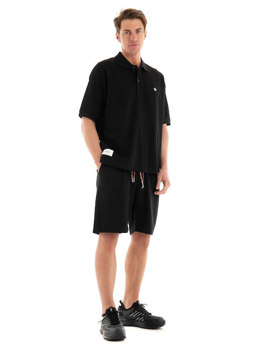 Gianni Lupo Men's Short Sleeve Blouse Polo Black