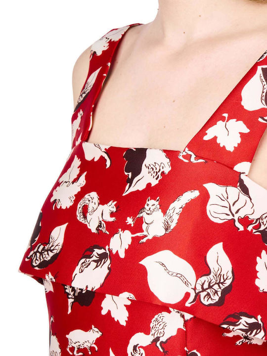 Sommer Midi Damenkleid Rote