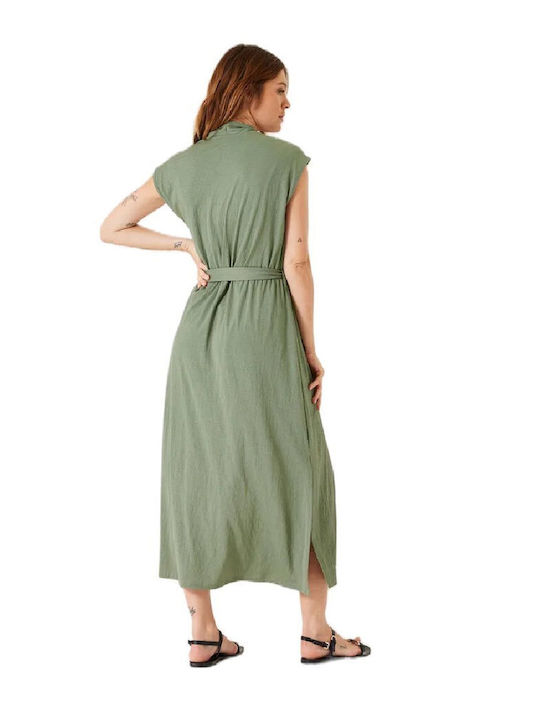 Garcia Midi Φόρεμα Κρουαζέ Πρασινο