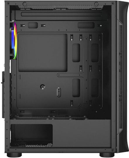 Spacer Shield Gaming Middle Tower Carcasă Calculator cu Fereastră Laterală și Iluminare RGB Negru