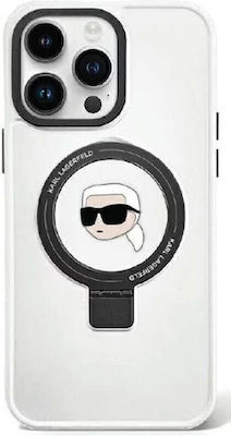 Karl Lagerfeld Karl Head Magsafe Umschlag Rückseite Kunststoff Weiß (iPhone 15 Pro)