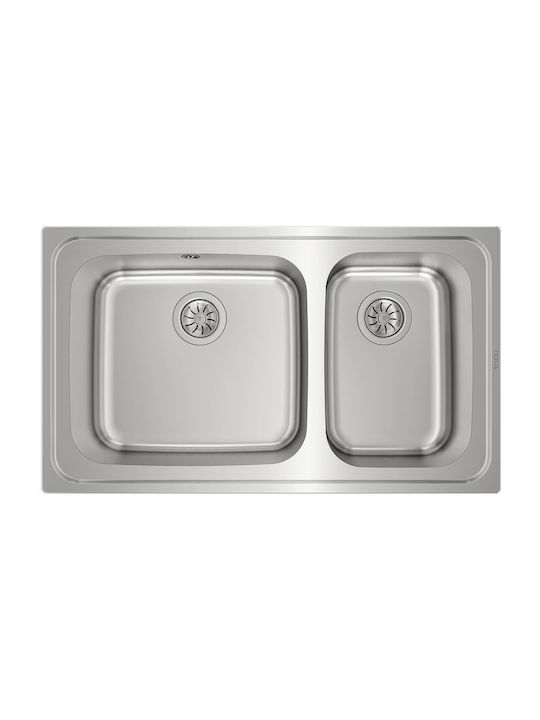 Teka Classic 2B 86 10119021 Drop-In Sink Right Inox Satin W86xD50cm Silver
