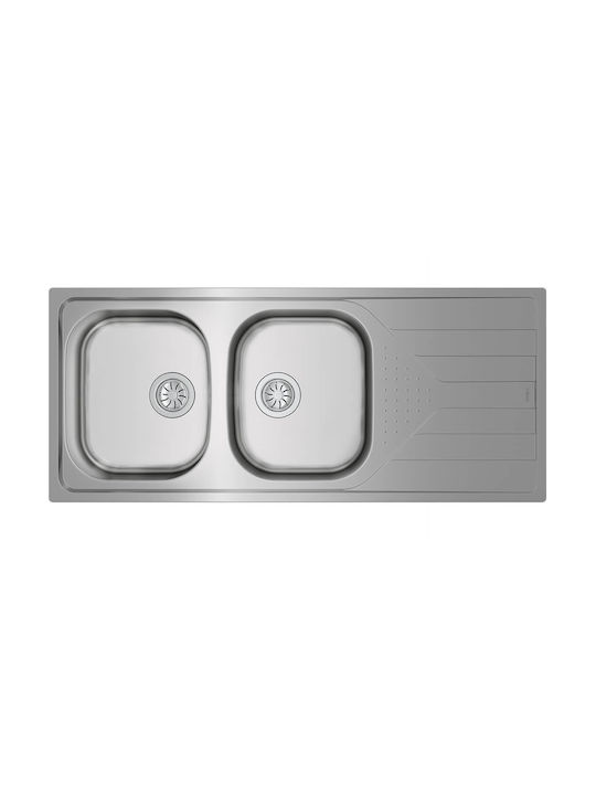 Teka Universe 80 T-XM 2B 1D 115170006 Drop-In Мивка Inox Грапав Ш116xД50см сребърен