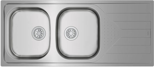 Teka Universe 80 T-XM 2B 1D Ένθετος Inox Σαγρέ Μ116xΠ50cm Ασημί