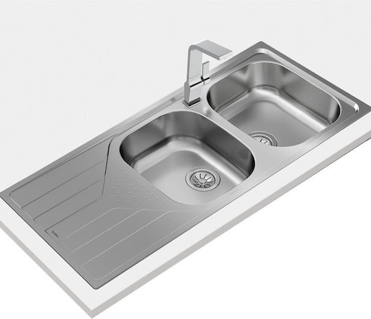 Teka Universe 80 T-XP 2B 1D Ένθετος Inox Σατινέ Μ79xΠ50cm Ασημί