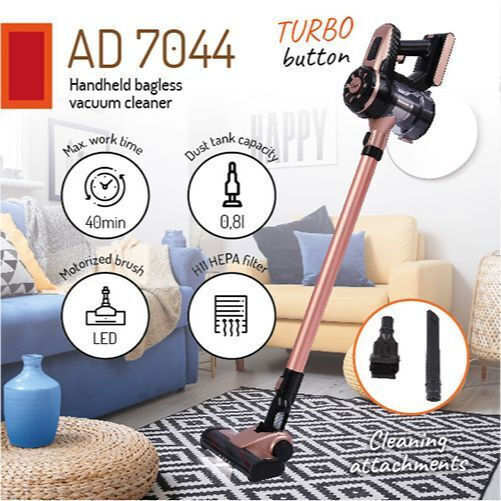 Adler AD 7044 Επαναφορτιζόμενη Σκούπα Stick 22.2V Μπρούτζινη