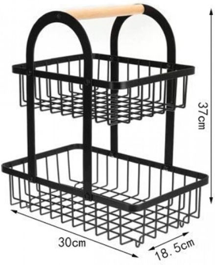 Obstschale Metallisch 2 Niveaus Schwarz 30x18.5x37cm Obstschale Metallisch 2 Niveaus Schwarz 30x18.5x37cm