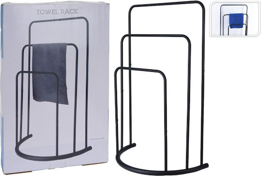 Triple Bathroom Freestanding Towel Rack 45x55cm Black