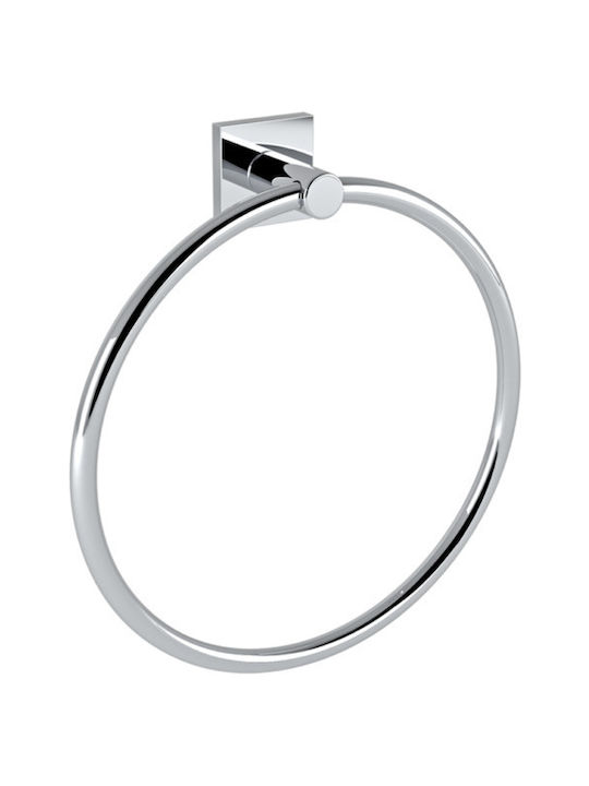 Verdi Delta Single Wall-Mounted Bathroom Ring ​20x20cm Silver