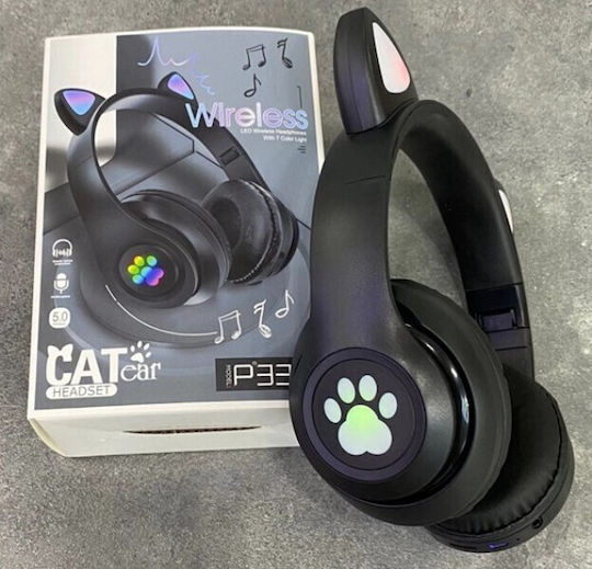 Cat P33M Wireless / Wired On Ear Headphones with 10 hours of Operation Black