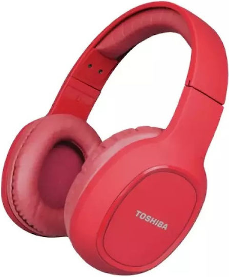 Toshiba RZE-BT160H Wireless / Wired Over Ear Headphones with 6 hours of Operation Red