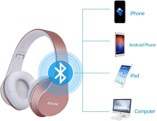 JH-812 Kabellos / Kabelgebunden Über Ohr Kopfhörer mit Radio mit 10 Stunden Betriebszeit Rose Gold