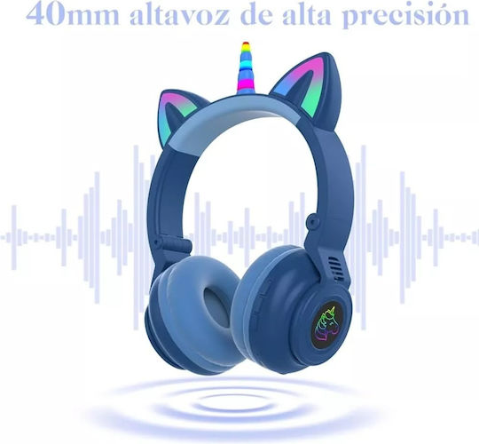 Unicorn STN27 Bluetooth Wireless On Ear Headphones with Radio with 7 hours of Operation Blue