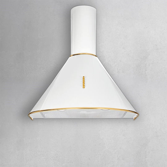Akpo WK-4 Dandys GOLD Chimney Vent Hood 50cm White