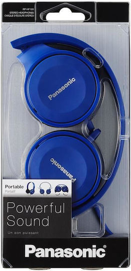 Panasonic RP-HF100E Wired On Ear Headphones Blue