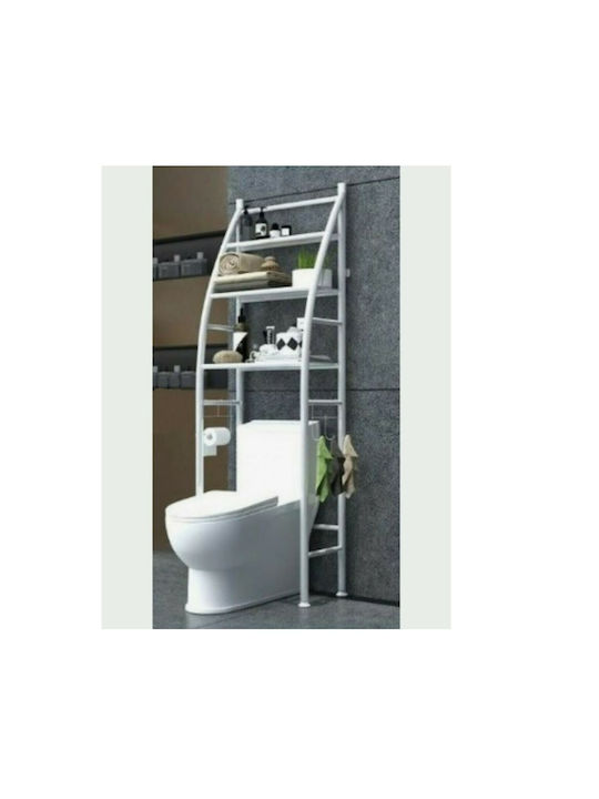 TW-203-024-002 Подов Рафт за баня Метален с 3 рафта 43.5x25x160см Бял