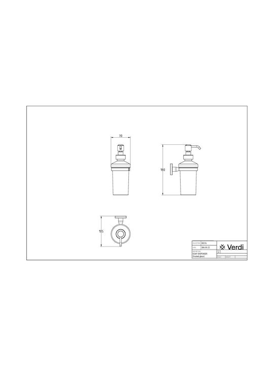 Verdi Delta Montat pe perete Dispenser Sticlă Argintiu 500ml