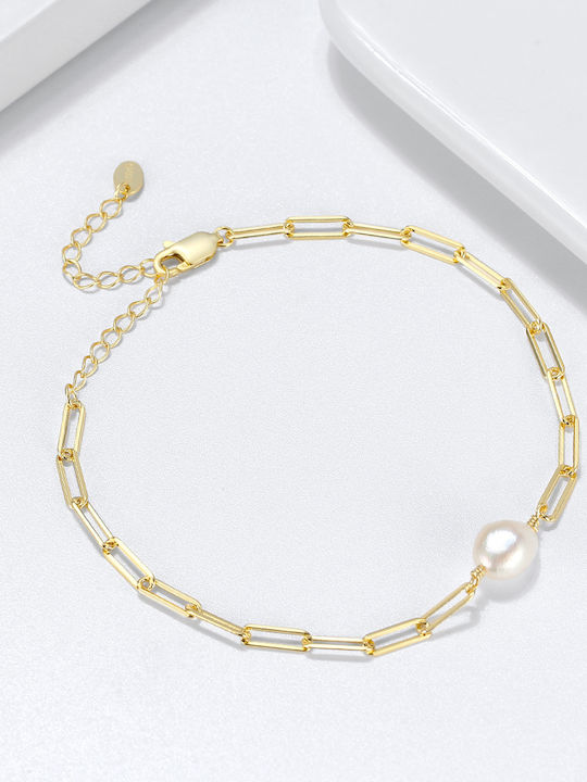 Bracelet 3mm Silver 925 Gold Plated With Pearl