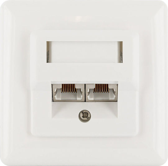 Schwaiger Dublu Prize De Rețea RJ45 Cu Cadru Tip Cat6 În Culoare Albă TDU2628532