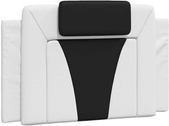Single Bed Upholstered with White Faux Leather with Slats for 90x190cm Mattress