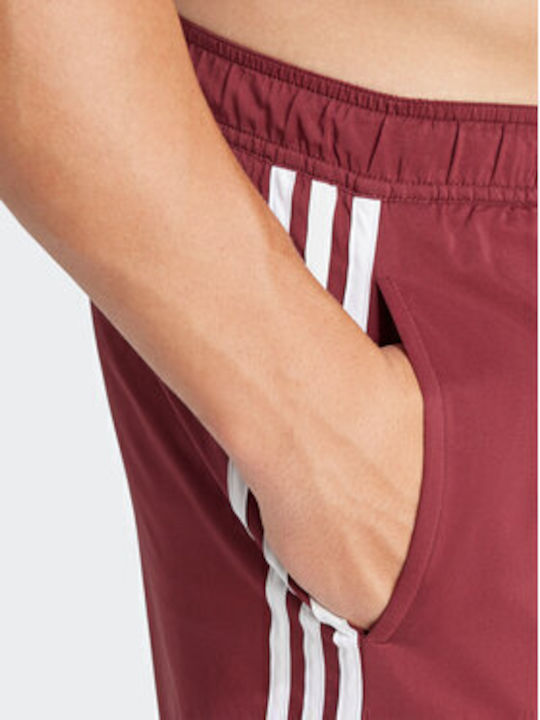 3-Stripes CLX Costum De Baie Bărbați Pantaloni Scurți Burgundy