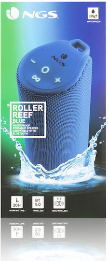 NGS Roller Reef Waterproof Bluetooth Speaker 10W with Battery Life up to 4 hours Blue