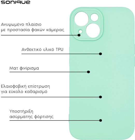 Sonique Umschlag Rückseite Silikon / Stoff Türkis (Galaxy A55)