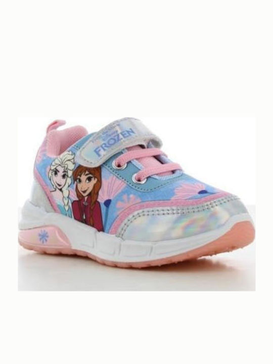Frozen Kids Sneakers with Scratch & Lights Light Blue