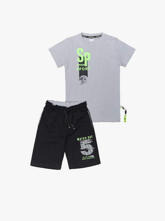 Sprint Kids Set with Shorts Summer 2pcs Lightgray