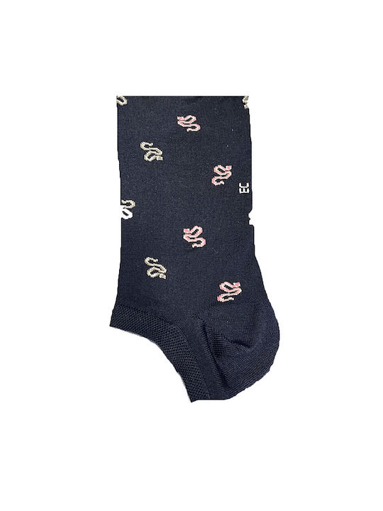 Enrico Coveri Men's Socks Blue with Pink and Grey