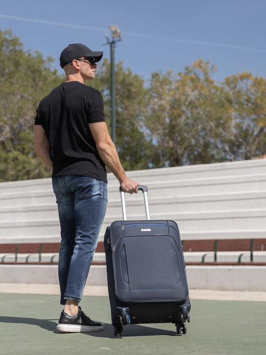 Cardinal Spectra Medium Fabric Suitcase Dark Blue With 4 Wheels Height 60cm