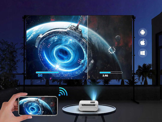 Zenwire E500s Mini Projector LCD 4K Ultra HD LED Light Source with Wi-Fi and Built-in Speakers 6784252