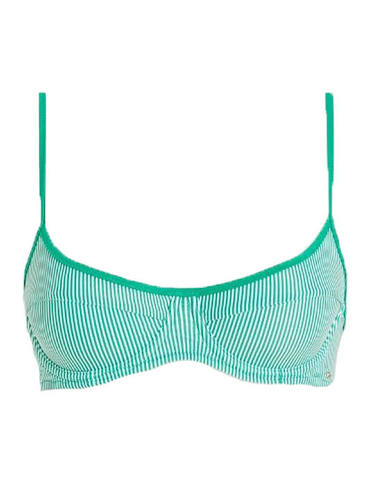 Underwire Bikini Bra Turquoise Striped