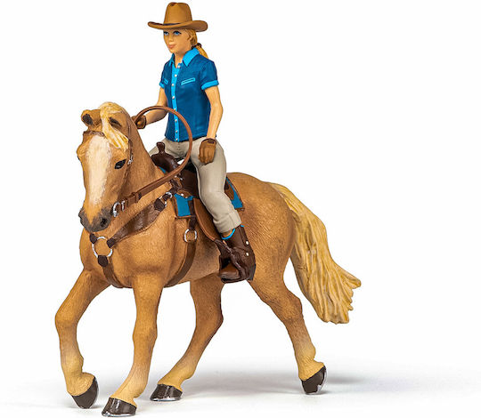 Papo Calul Vestului Sălbatic Și Cowgirl Pentru 3+ Ani 19 Cm
