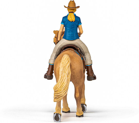 Papo Calul Vestului Sălbatic Și Cowgirl Pentru 3+ Ani 19 Cm
