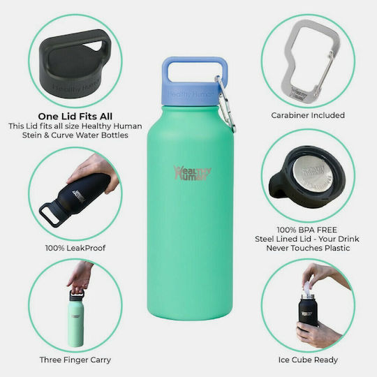 Healthy Human Μπουκάλι Θερμός Ανοξείδωτο BPA Free 621ml Cool Mint