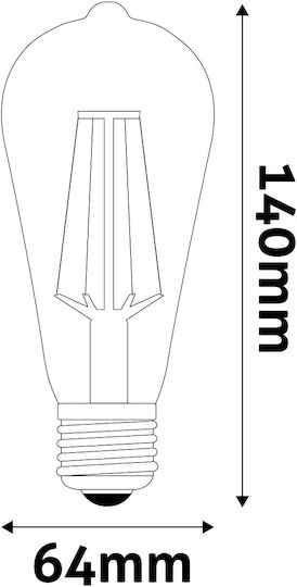 Avide LED-Lampe 8.5W 140mm für Fassung E27 und Form ST64 Warmes Weiß 55lm