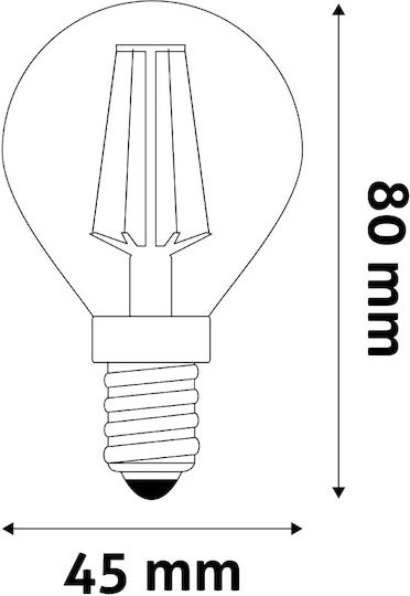 Avide LED-Lampe 4.5W 80mm für Fassung E14 und Form G45 Naturweiß 470lm