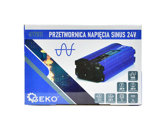 Voltage Converter 24 V 230 V 300 W 600 W Geko G17011