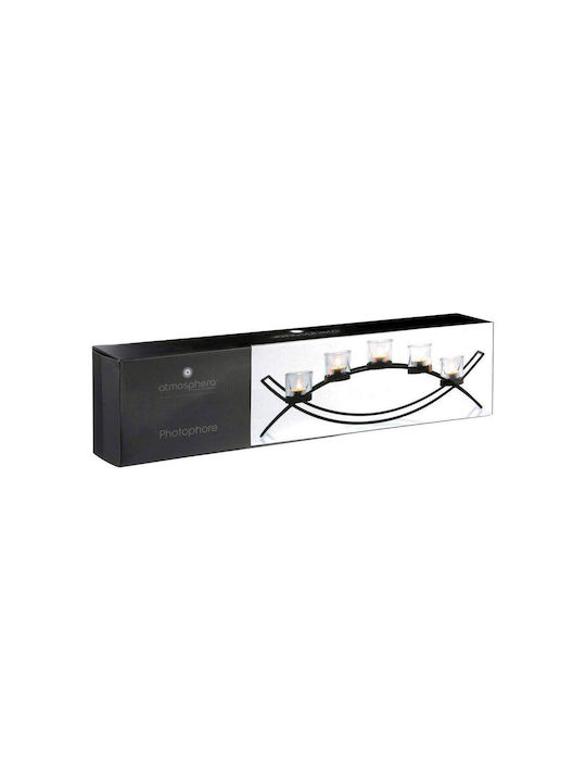 Atmosphera Atmosphera Tealight Candle Holder Metal in Transparent Color 55x9x13.5cm