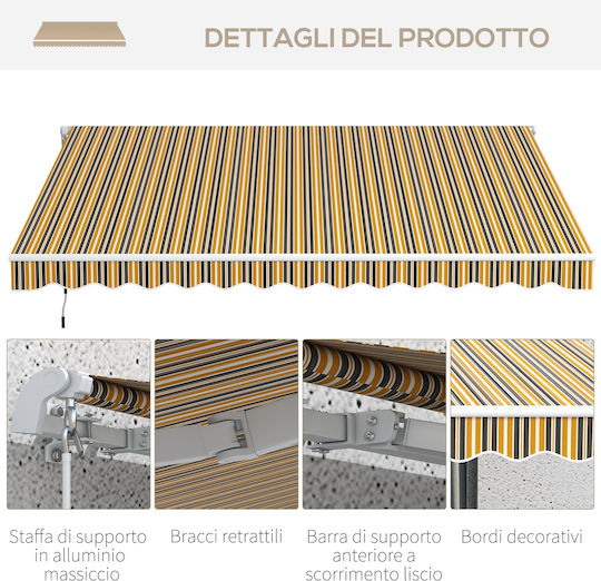 Outsunny Τεντόπανο Κίτρινο με Επίστρωση PU 2.5x3.5m