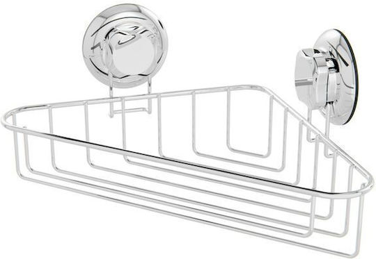 Compactor Ъглова Стенна Етажерка За Баня Метална 23.8x23.6x13.2см Сребриста