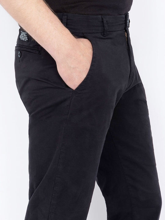 Schott Herrenhose Chino Elastisch in Normaler Passform Schwarz