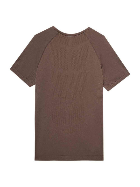 4F Men's Short Sleeve Blouse Brown