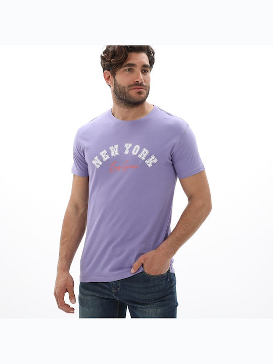Van Hipster T-shirt Bărbătesc cu Mânecă Scurtă Purple