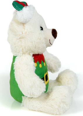 Fun World Plush Bear Christmas White with Nutcracker Costume 22 cm