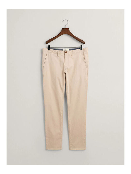 Trousers Chino Elastic in Slim Fit Cream